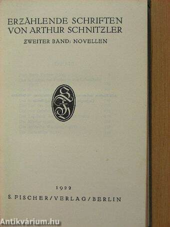 Erzählende Schriften von Arthur Schnitzler 2/4