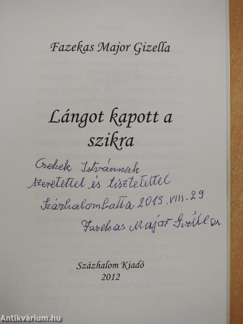 Lángot kapott a szikra (dedikált példány)