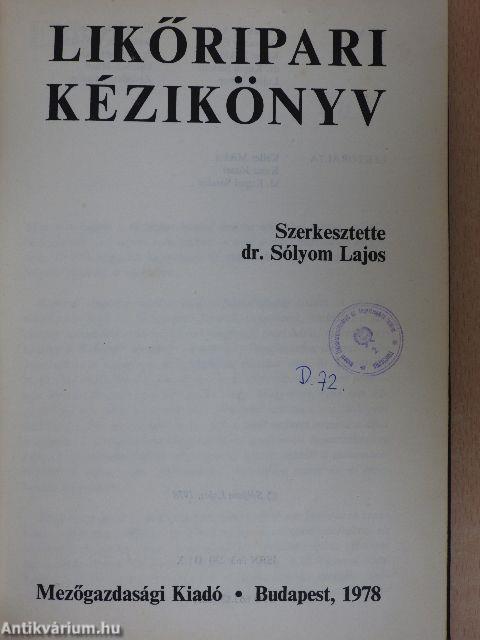 Likőripari kézikönyv