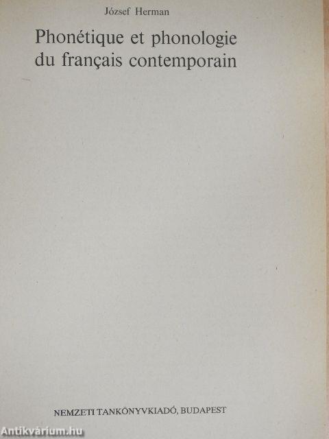 Phonétique et phonologie du francais contemporain