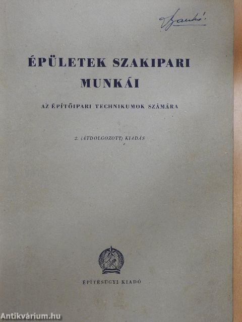 Épületek szakipari munkái