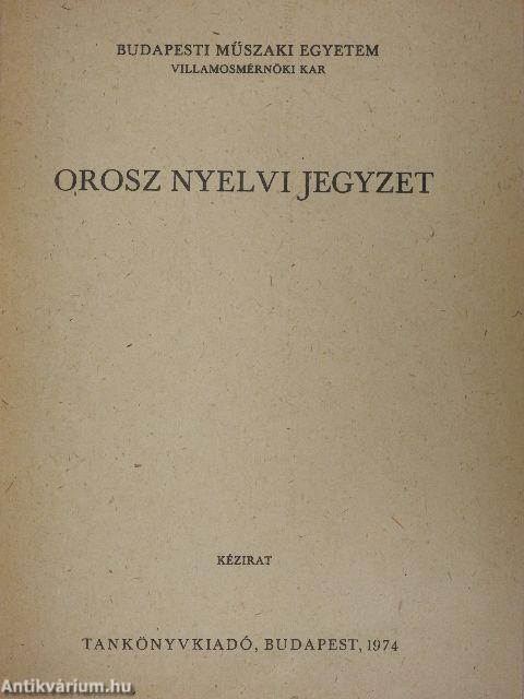 Orosz nyelvi jegyzet