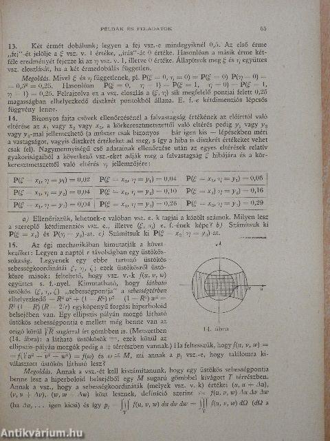 Műszaki matematikai gyakorlatok C. V.