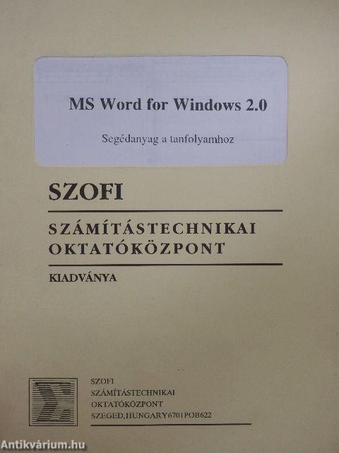 MS Word for Windows 2.0