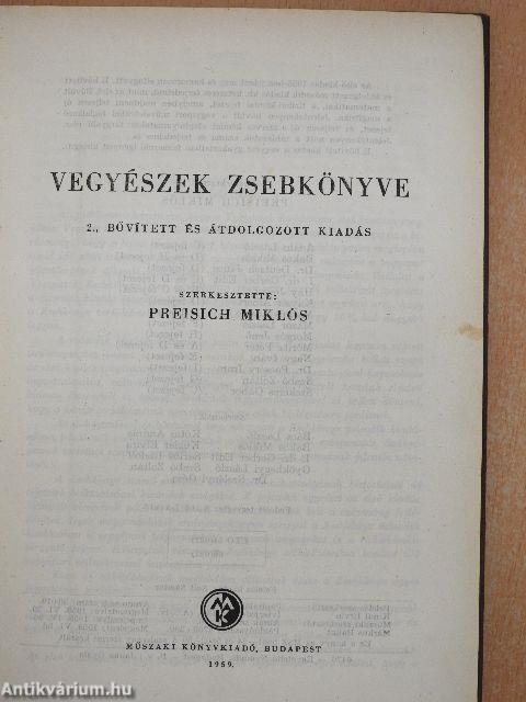 Vegyészek zsebkönyve