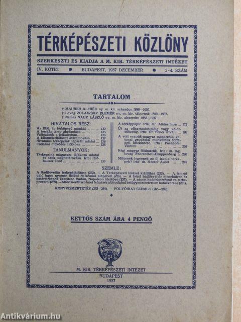 Térképészeti közlöny 1937. december