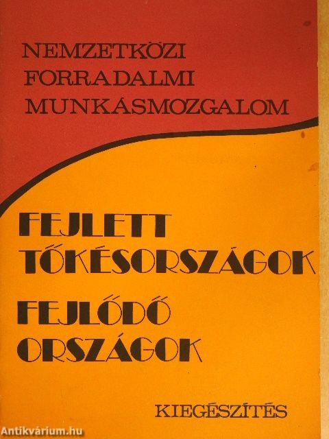Fejlett tőkésországok - Fejlődő országok II. (Kiegészítés)