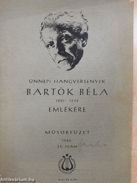 Országos Filharmónia Műsorfüzet 1955/33.