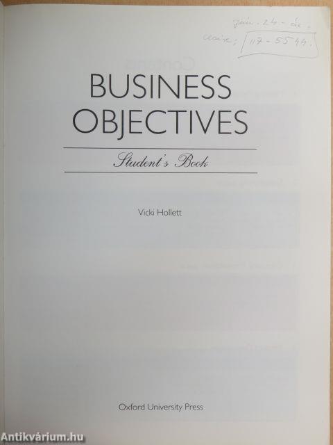 Business Objectives - Student's Book