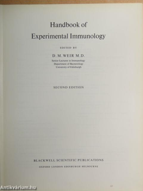 Handbook of Experimental Immunology