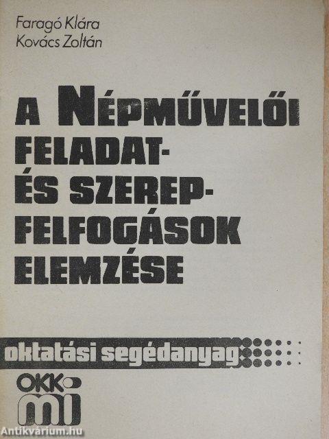 A Népművelői feladat- és szerepfelfogások elemzése