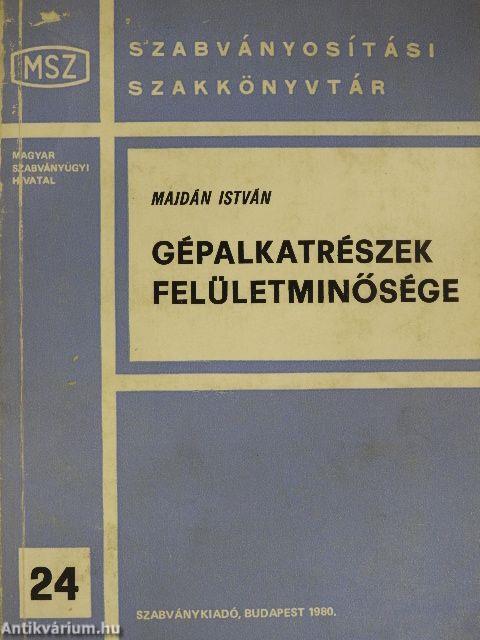 Gépalkatrészek felületminősége