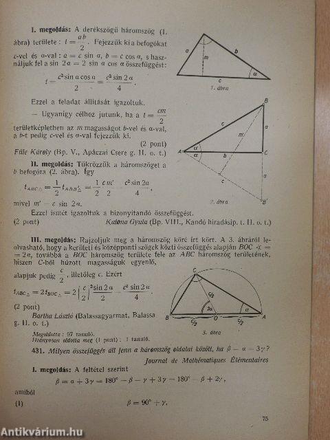 Középiskolai matematikai lapok 1958. március