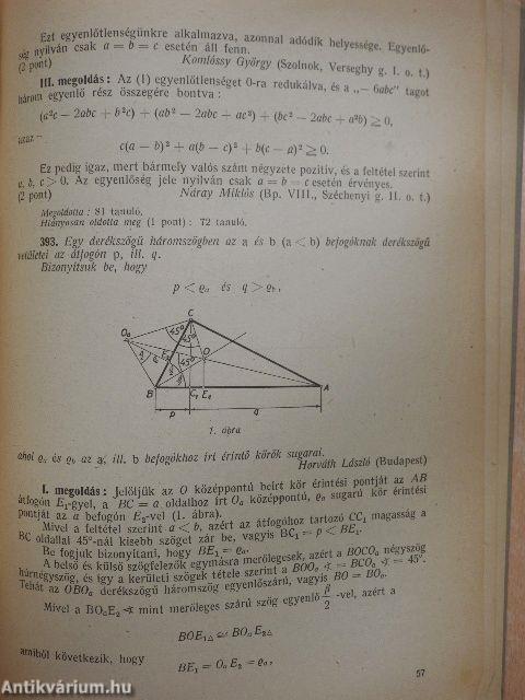 Középiskolai matematikai lapok 1957. évi 2. szám