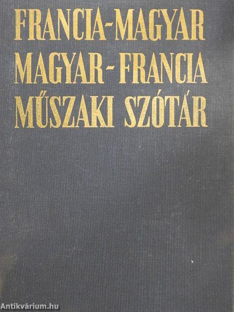 Francia-magyar/magyar-francia műszaki szótár