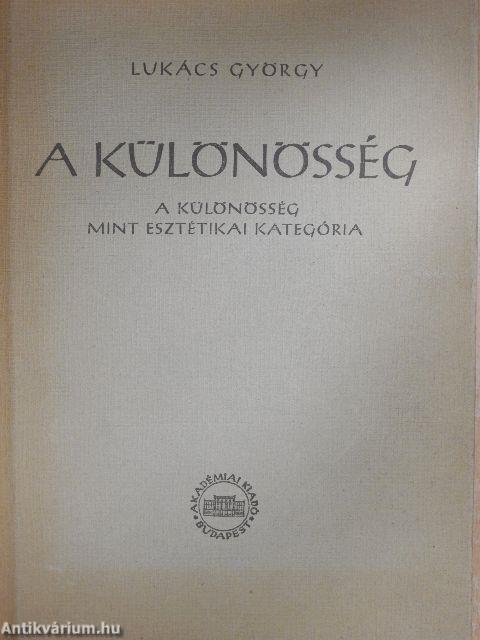 A különösség mint esztétikai kategória