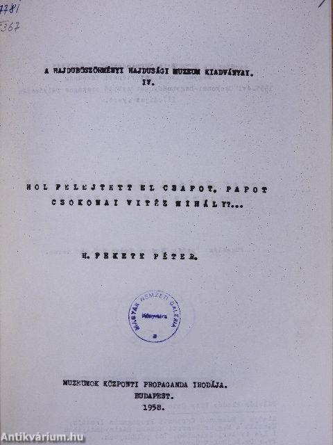 Hol felejtett el csapot, papot Csokonai Vitéz Mihály?