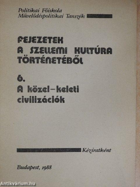 Fejezetek a szellemi kultúra történetéből 6.