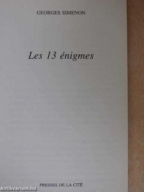 Les 13 énigmes