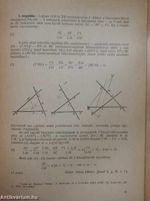 Középiskolai matematikai lapok 1959. évi 1. szám
