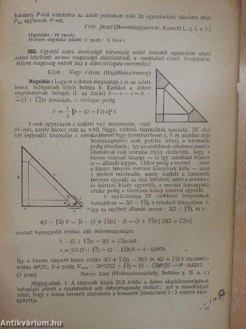 Középiskolai matematikai lapok 1959. évi 2. szám