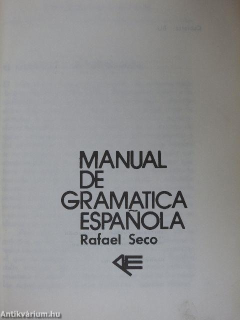 Manual de Gramatica Espanola