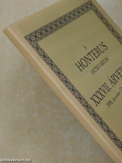 A Honterus Antikvárium XXXVII. árverése