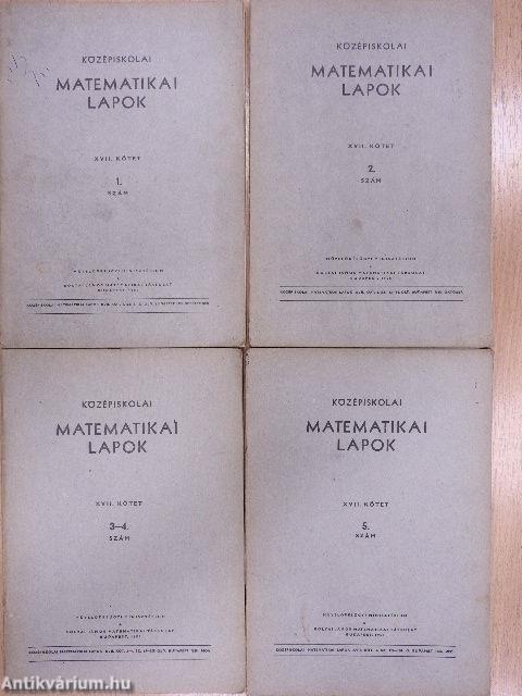 Középiskolai matematikai lapok 1958 (fél évfolyam)