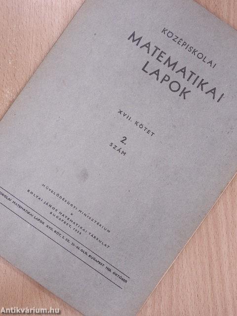 Középiskolai matematikai lapok 1958 (fél évfolyam)