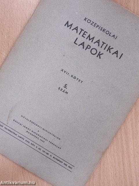 Középiskolai matematikai lapok 1958 (fél évfolyam)