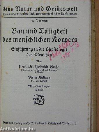 Bau und Tätigkeit des menschlichen Körpers (Gótbetűs)