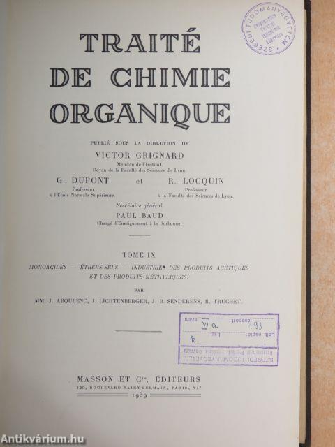 "8 kötet a Traité de chimie organique című sorozatból (nem teljes sorozat)"