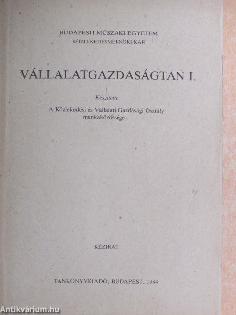 Vállalatgazdaságtan I.