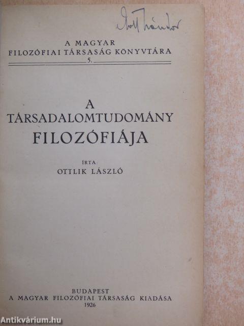 A társadalomtudomány filozófiája