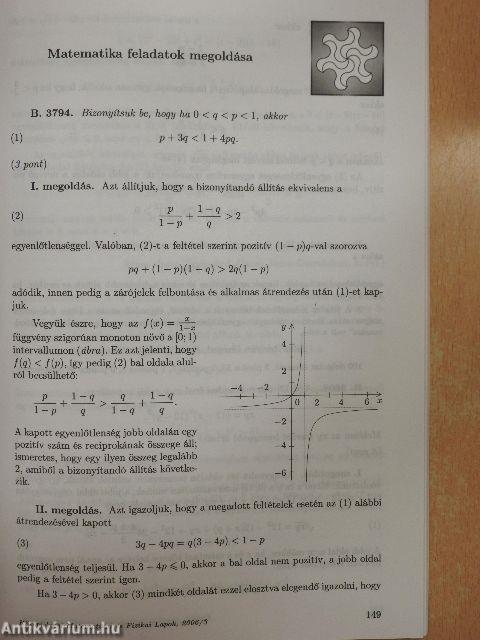 Középiskolai Matematikai és Fizikai Lapok 2006. március