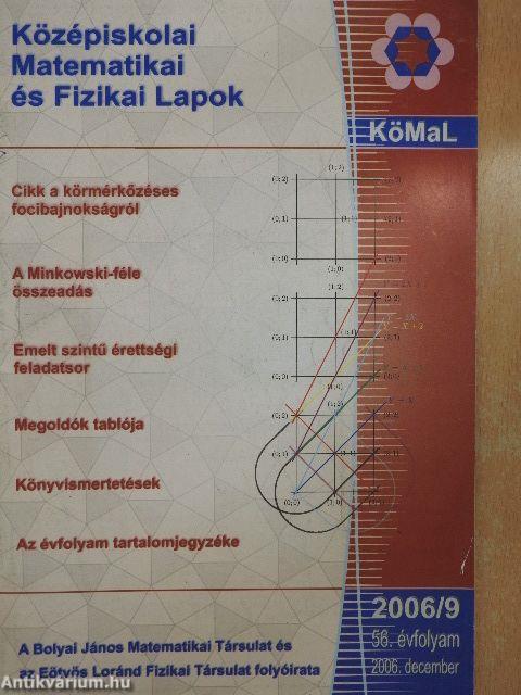 Középiskolai Matematikai és Fizikai Lapok 2006. december