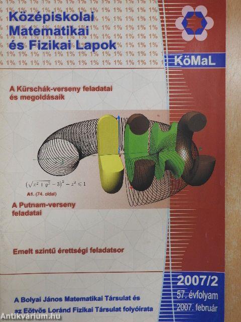 Középiskolai Matematikai és Fizikai Lapok 2007. február