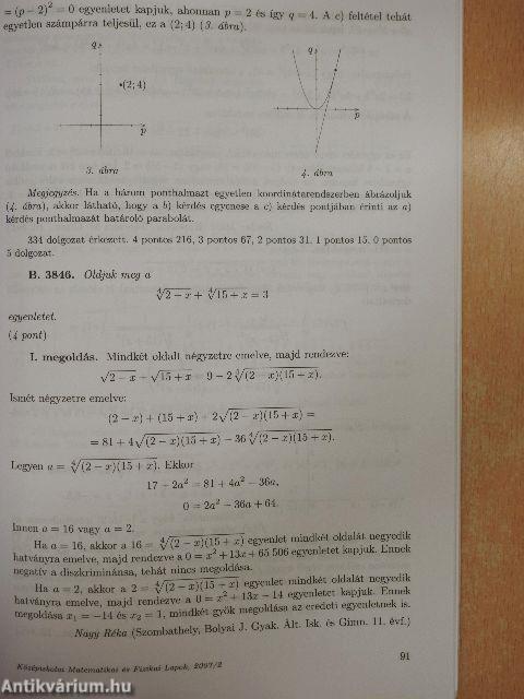 Középiskolai Matematikai és Fizikai Lapok 2007. február