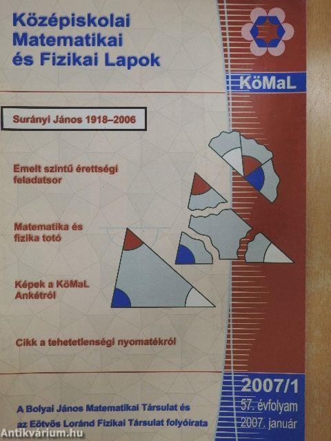 Középiskolai Matematikai és Fizikai Lapok 2007. január