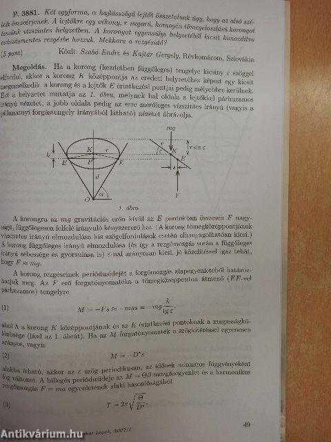 Középiskolai Matematikai és Fizikai Lapok 2007. január