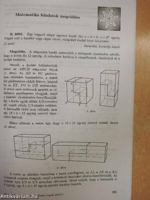 Középiskolai Matematikai és Fizikai Lapok 2007. május