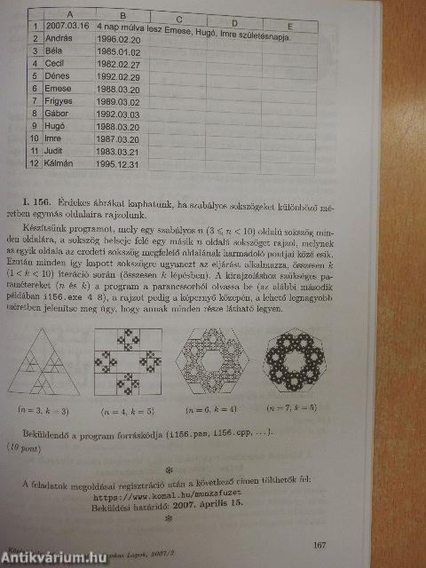 Középiskolai Matematikai és Fizikai Lapok 2007. március