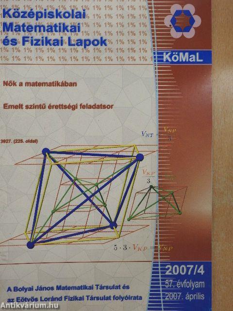 Középiskolai Matematikai és Fizikai Lapok 2007. április