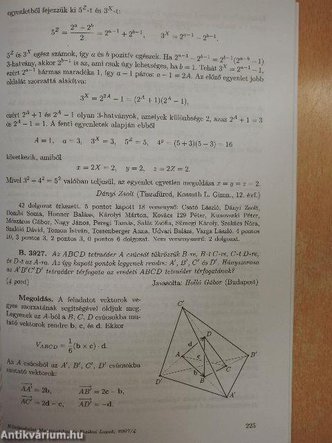 Középiskolai Matematikai és Fizikai Lapok 2007. április