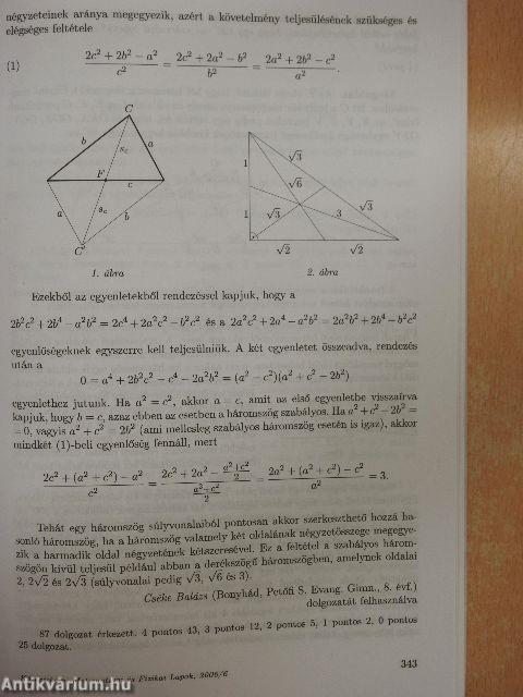 Középiskolai Matematikai és Fizikai Lapok 2006. szeptember