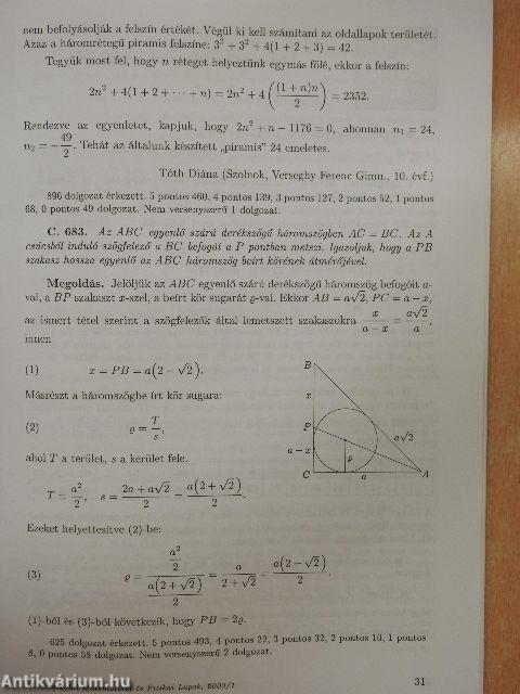 Középiskolai matematikai és fizikai lapok 2003. január