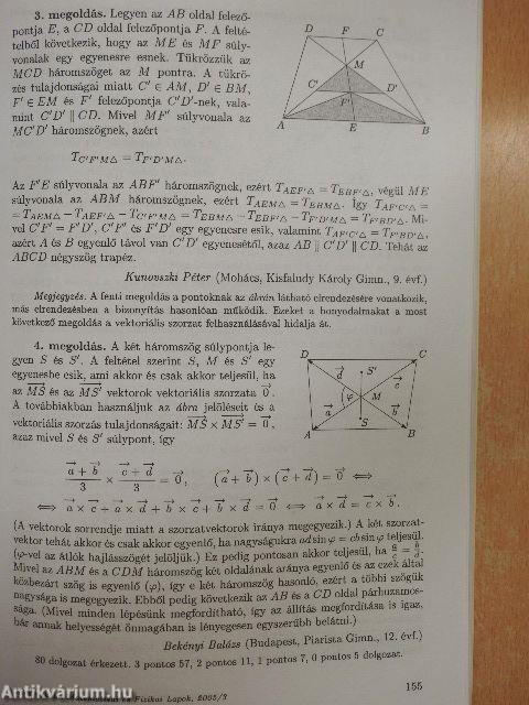 Középiskolai Matematikai és Fizikai Lapok 2005. március