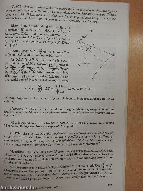 Középiskolai Matematikai és Fizikai Lapok 2006. május