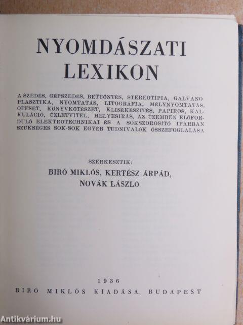 Nyomdászati lexikon