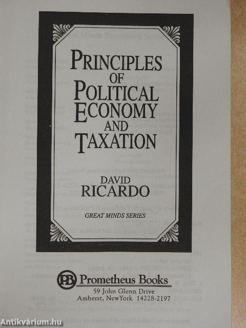 Principles of Political Economy and Taxation